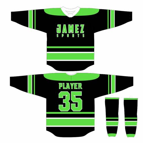 Ice Hockey Jersey (Green, White And Black)