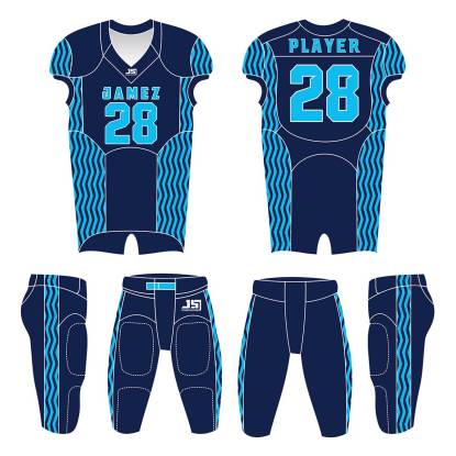 American Football Uniforms (Dark Blue And Sky Blue) Manufacturers,Suppliers, Exporters in Texas