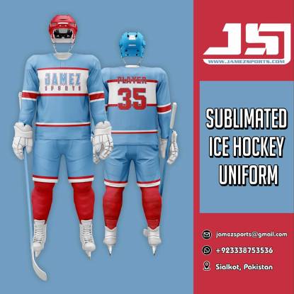 Blue, Dark Red And white Ice Hockey Jersey  Manufacturers, Suppliers, Exporters in Texas