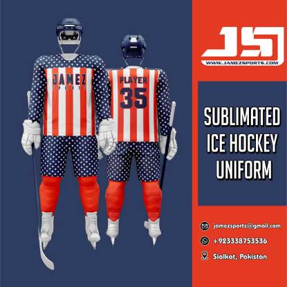 Blue, Red And White Ice Hockey Jersey  Manufacturers, Suppliers, Exporters in Texas