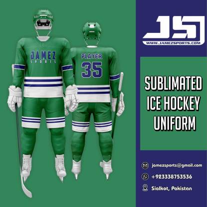 Green, Blue And White Ice Hockey Jersey  Manufacturers, Suppliers, Exporters in Texas